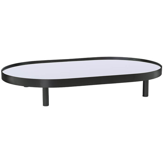 Sleek Black Glass Oval Modern Decorative Display Trays Trans Natal