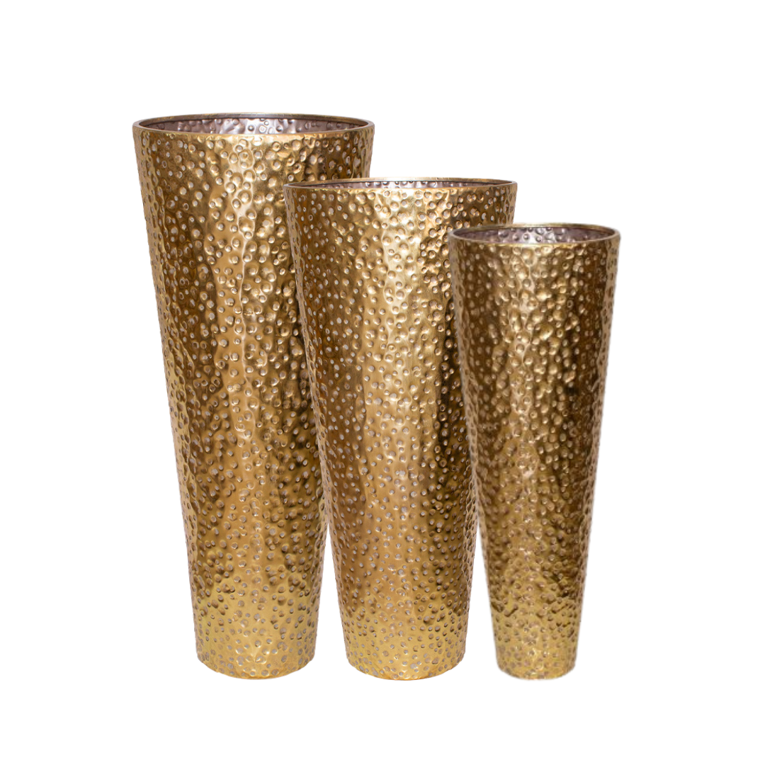 Coleshill Hammered Gold Metal Vase
