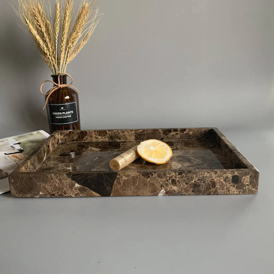 Natural Emperador Marble Tray