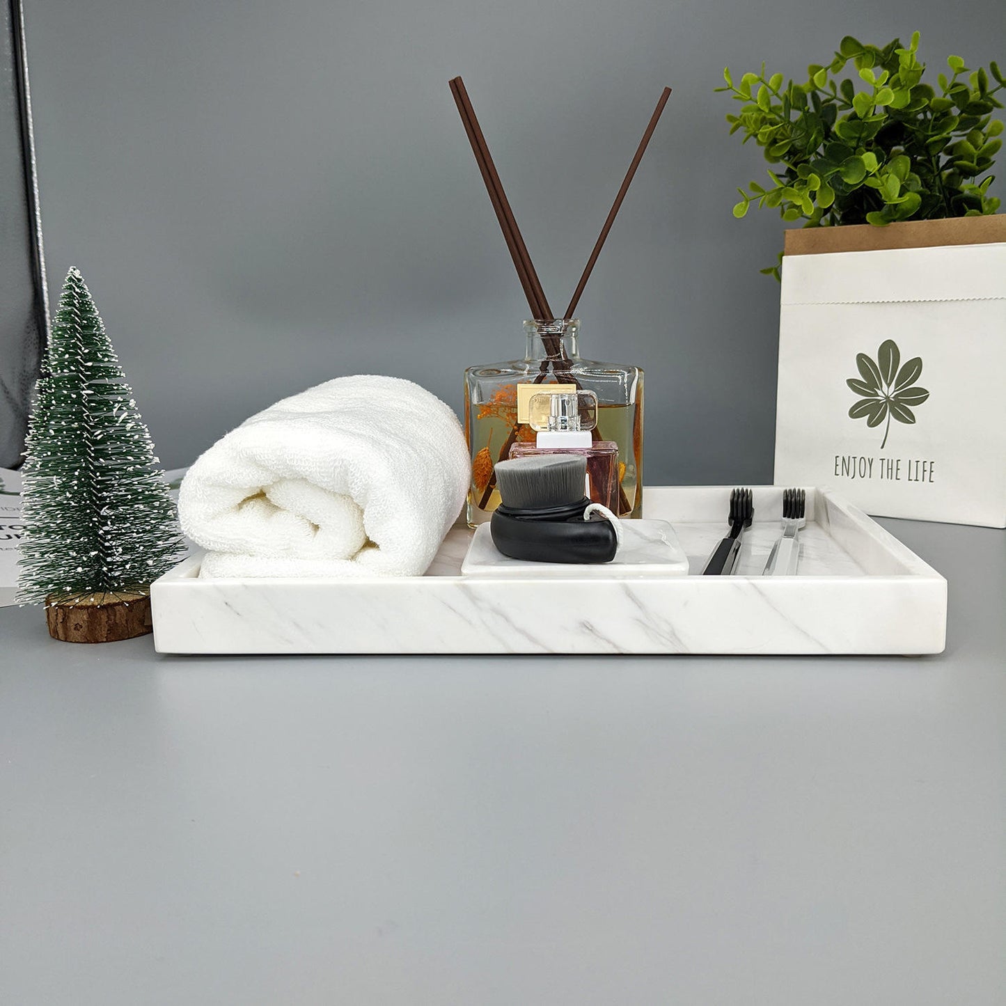 Natural Emperador Marble Tray