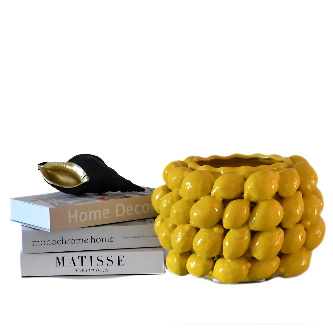 Lemon Fruit Ceramic Vase CARLY THELLA INTERIOR DECOR