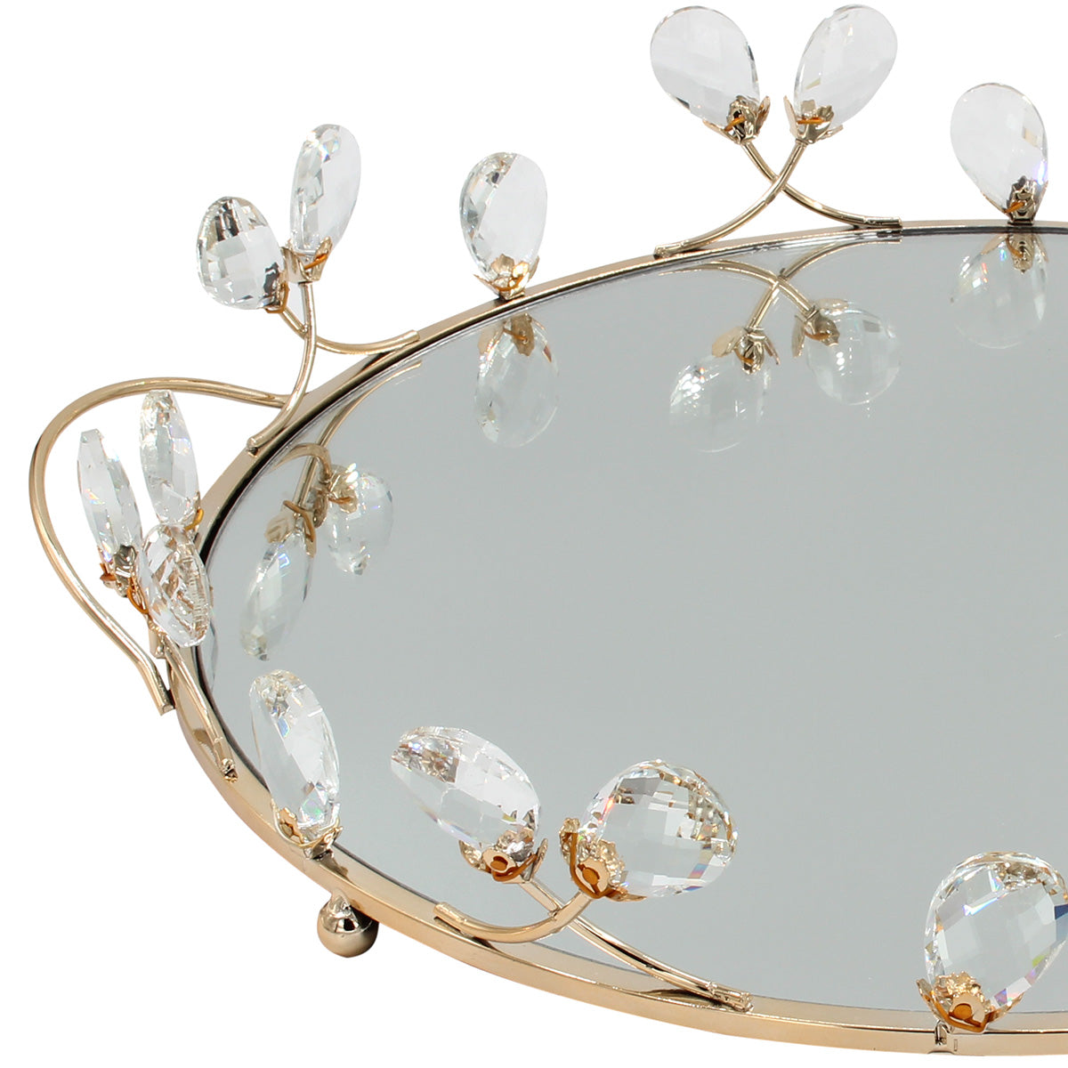 Lily Decorative Tray with Crystal Accents Trans Natal