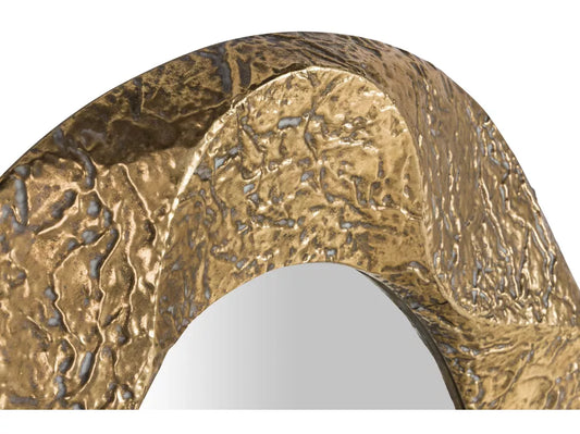 Adda Oval Mirror with Textured Gold Frame