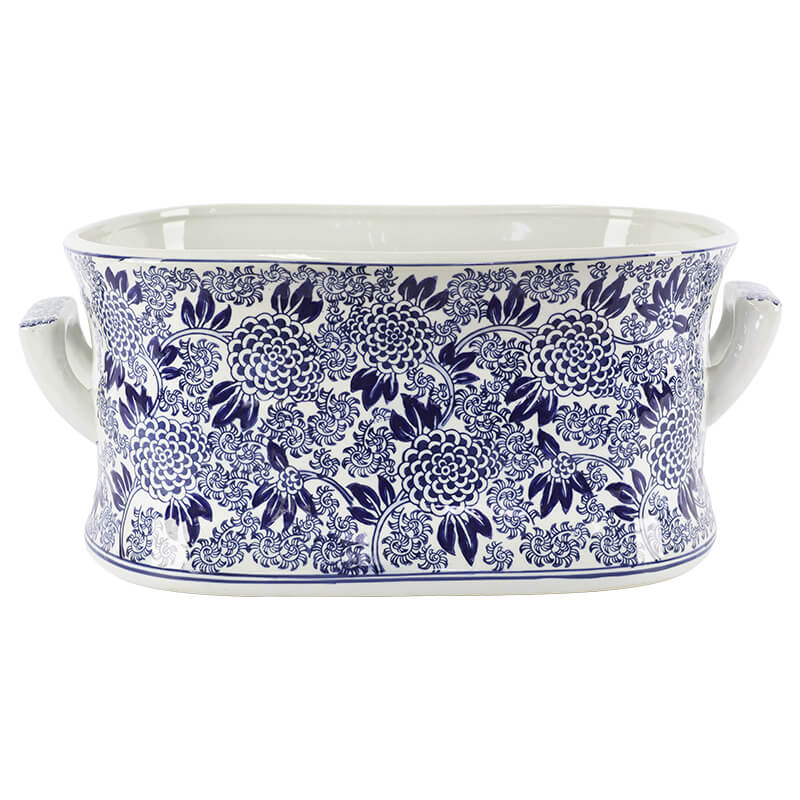 Dynasty Rectangular Floral Planter with Handles Satsuma Enterprise