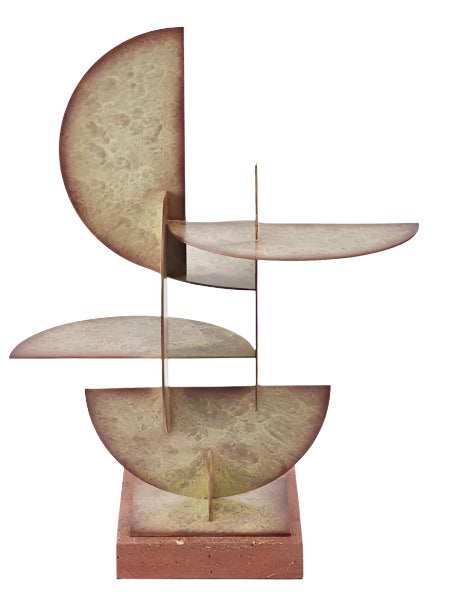 Geometric Metal & Marble Sculpture