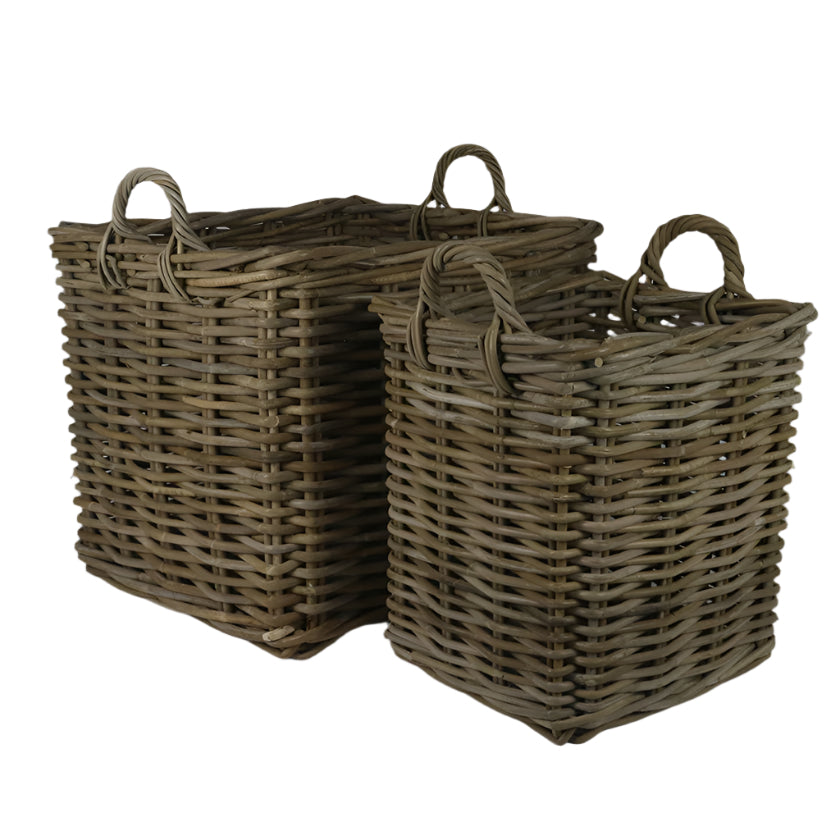 Isla Woven Rattan Basket Planter (Set of 2)