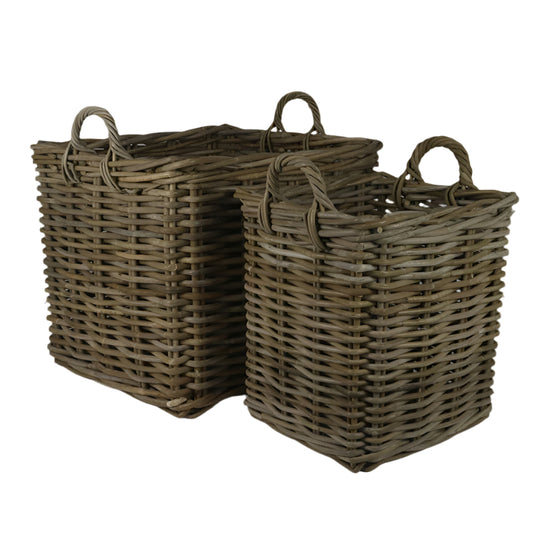 Isla Woven Rattan Basket Planter (Set of 2)
