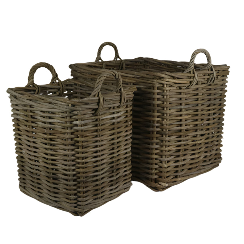 Isla Woven Rattan Basket Planter (Set of 2) Jumbo