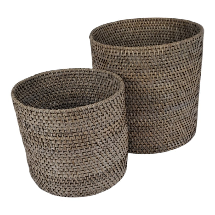 Drift Woven Basket Rattan Planter (Set of 2)