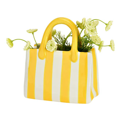 Soleil Striped Ceramic Bag Vase Trans Natal