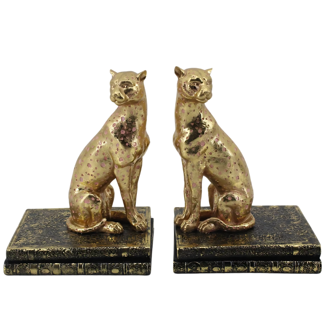 Cheetah Bookend Statues