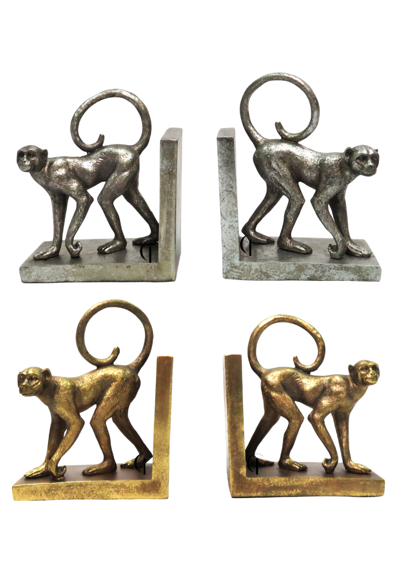 Monkey  Bookend Statues