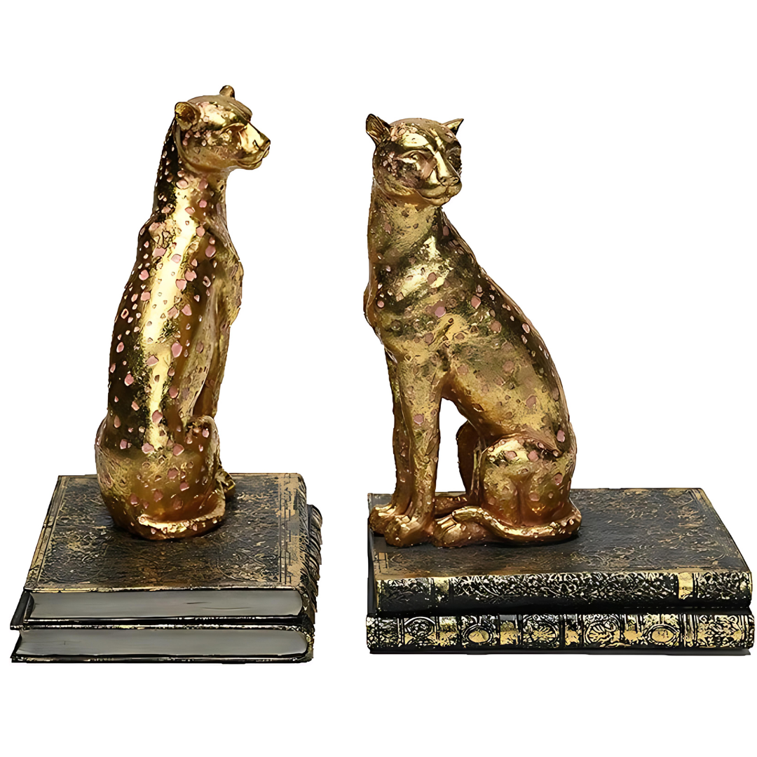 Cheetah Bookend Statues