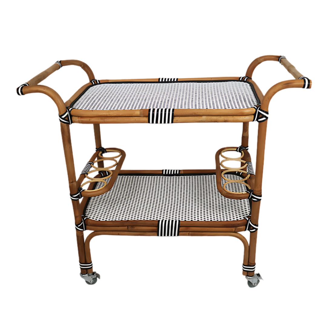 Casablanca Rattan Bar Cart/Trolley