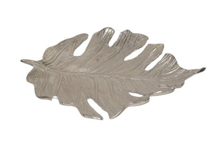 Nickel Leaf Decorative Tray