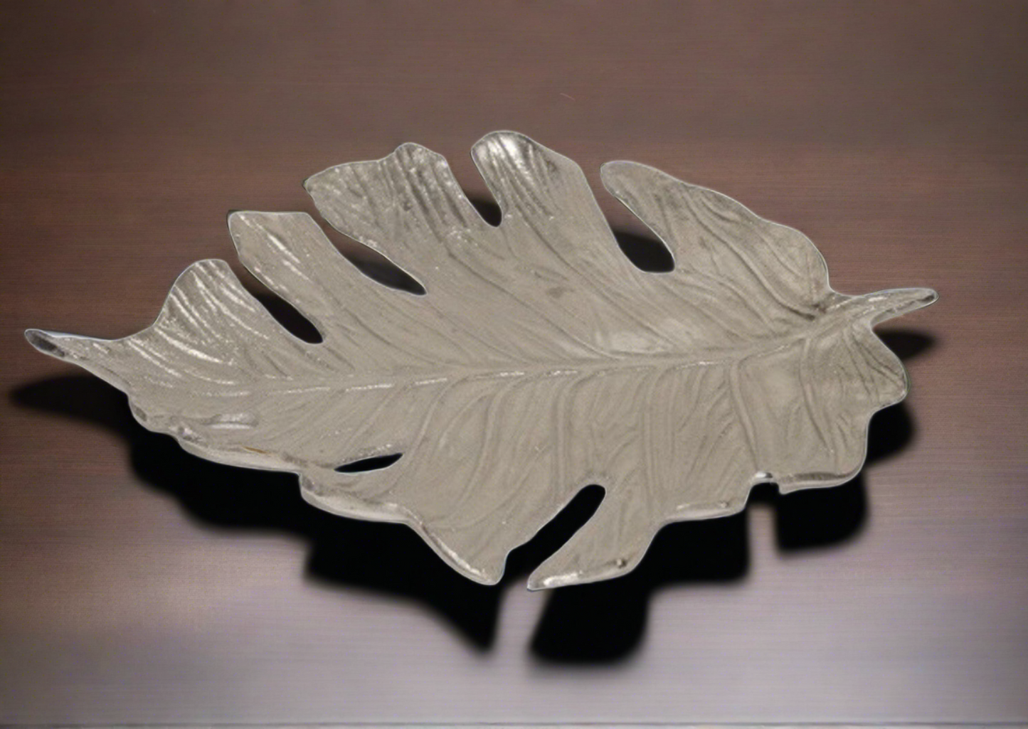 Nickel Leaf Decorative Tray