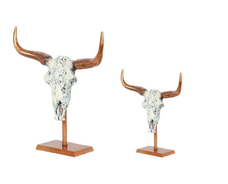 Bull Skull With Stand Decor - Carly Thella Interior