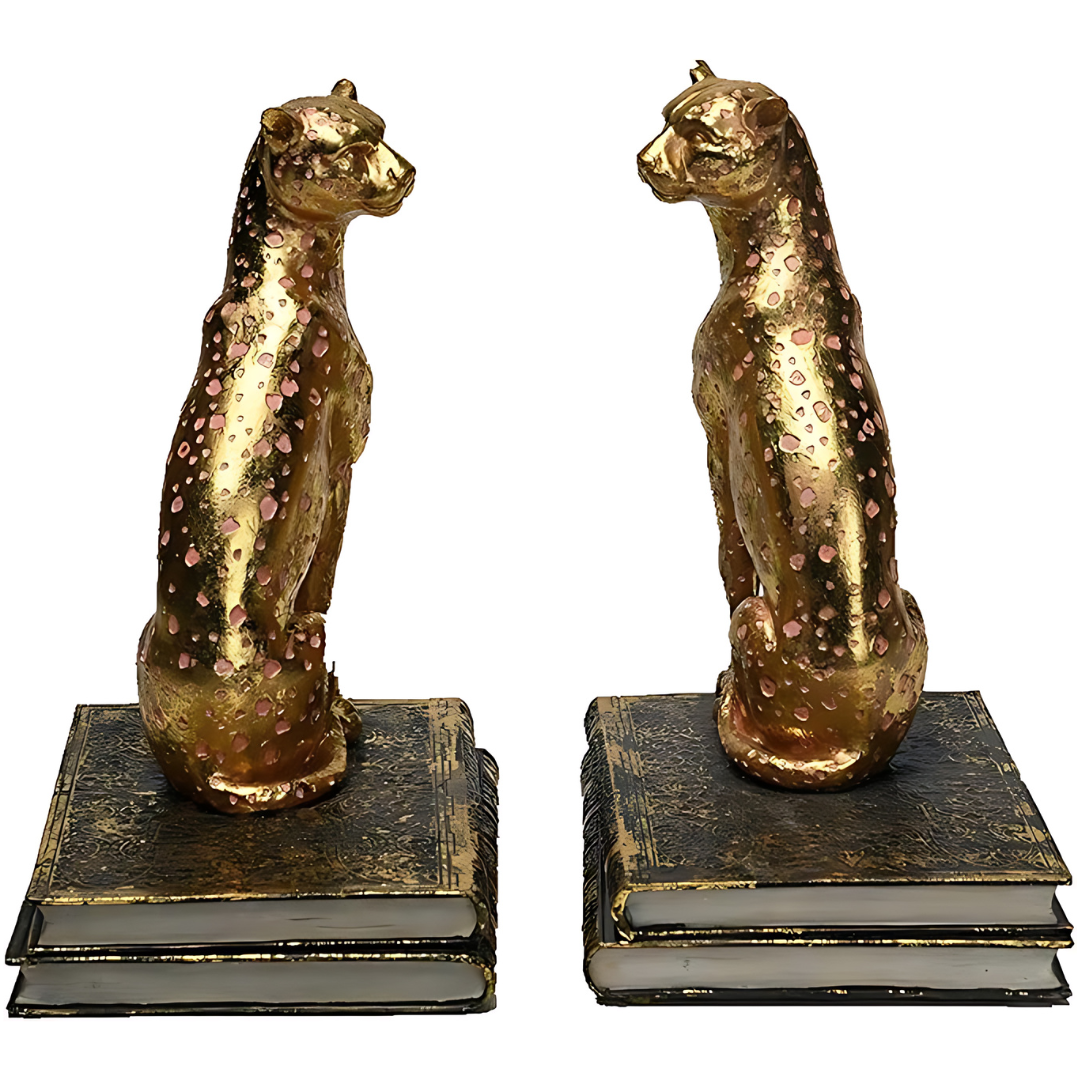 Cheetah Bookend Statues