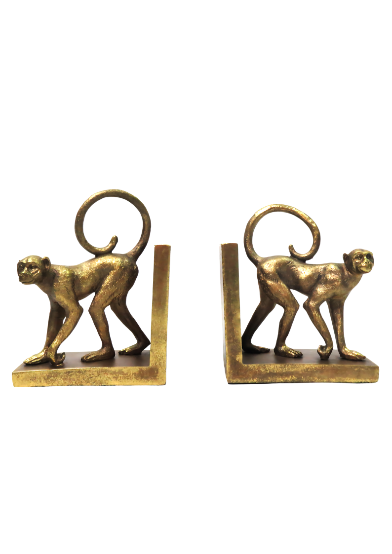 Monkey  Bookend Statues