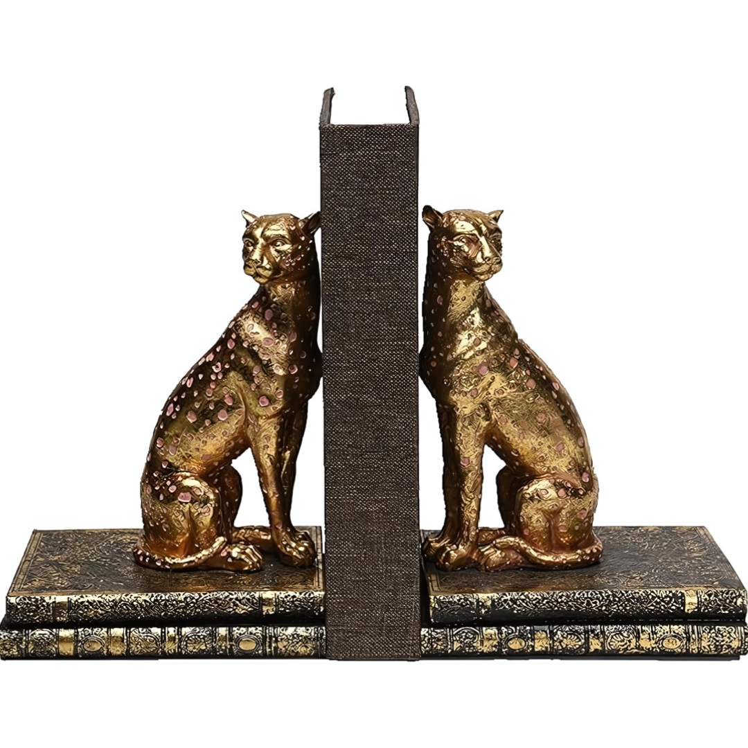 Cheetah Bookend Statues