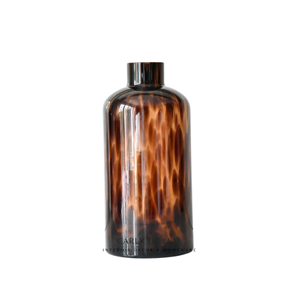 Venetian Tortoise Shell Glass Jar Vase