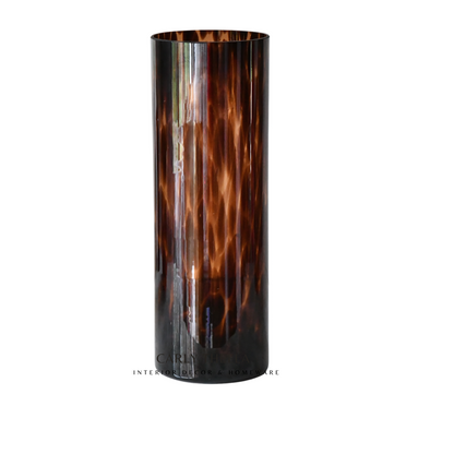 Venetian Tortoise Shell Glass Cylinder Vase