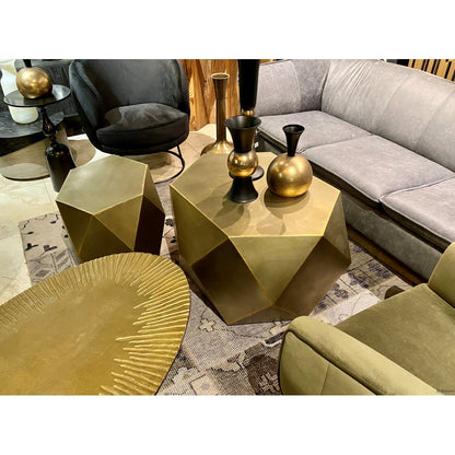 Arum Geometric Metallic Side Tables – Set of 2 FourCorners