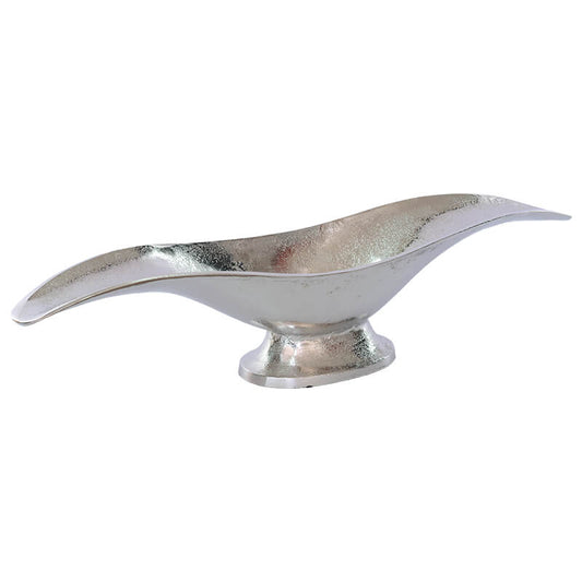 Aria Rough Nickeled Footed Bowl