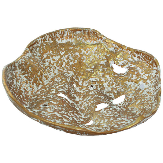 Golden Coral Inspired Decorative Bowl – Textured Metal Accent