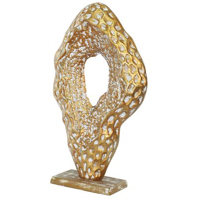 Volcanic Textured Gold Abstract Sculpture