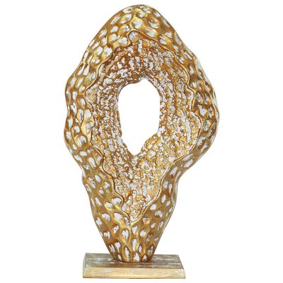 Volcanic Textured Gold Abstract Sculpture
