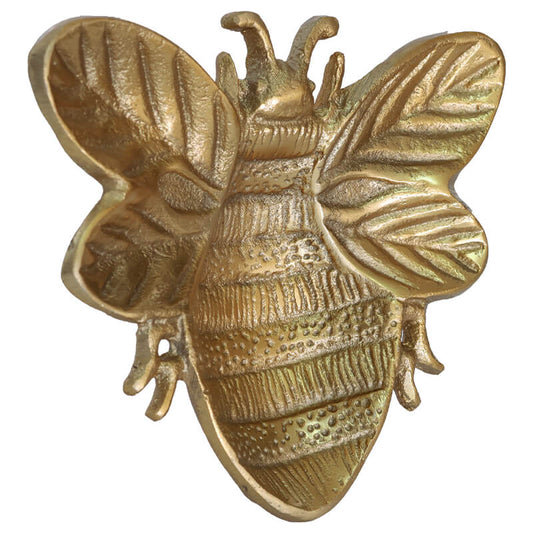 Golden Bee Wall Accent – Textured Metal Insect Décor