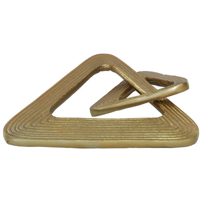Golden Interlocking Triangular Geometric Loop Decor