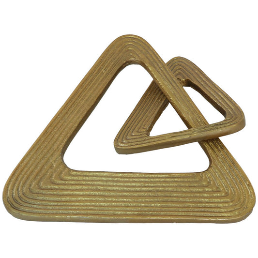 Golden Interlocking Triangular Geometric Loop Decor