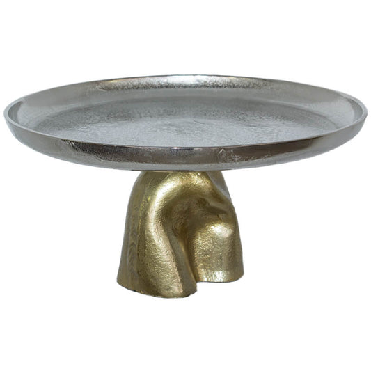 Nickel Two-tone Cake Stand Pedestal