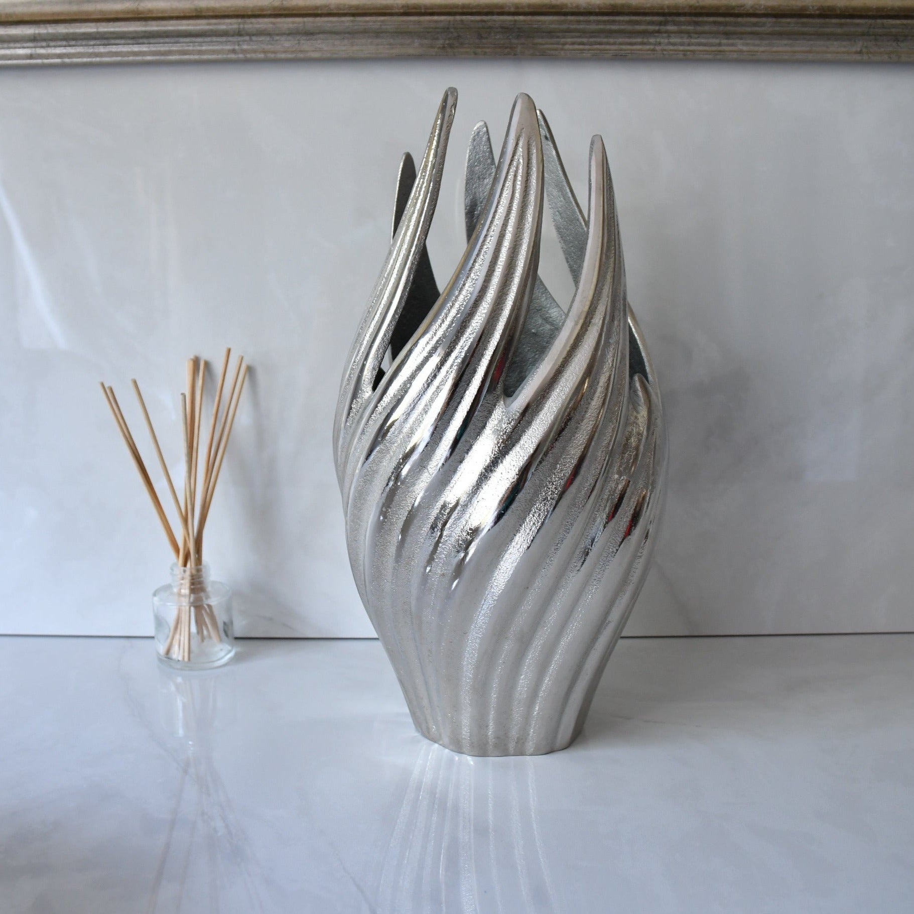 Modern Rough Nickle Vase - Carly Thella Interior