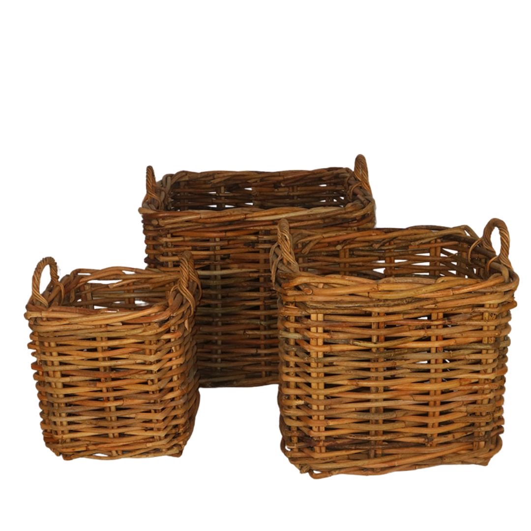 Isla Woven Rattan Basket Planter (Set of 3)