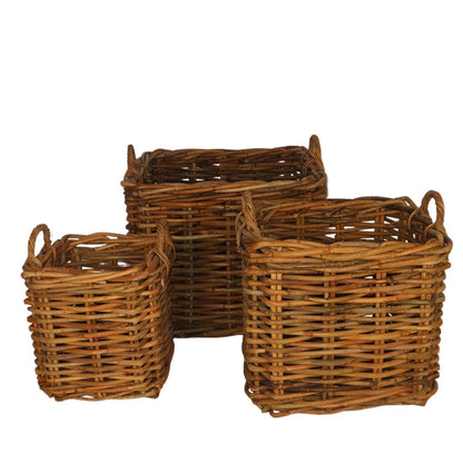 Isla Woven Rattan Basket Planter (Set of 3)