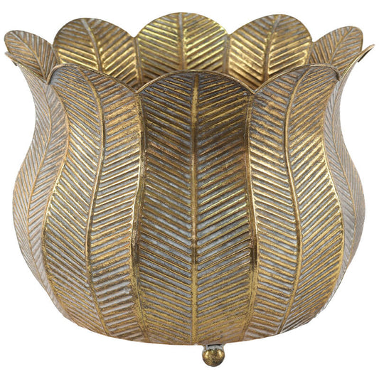Folha Vintage Leaf Metal Planter Trans Natal