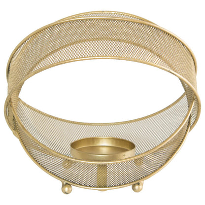 Saturn Gold Mesh Candle Holder