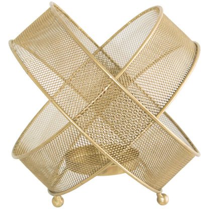 Saturn Gold Mesh Candle Holder