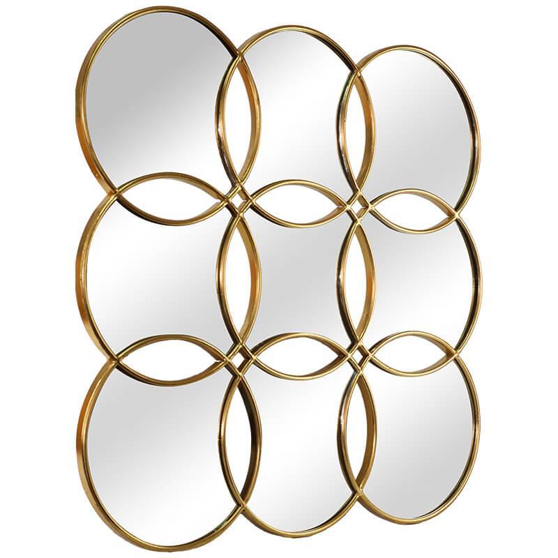 Luxe Gold Circle Cluster Mirror