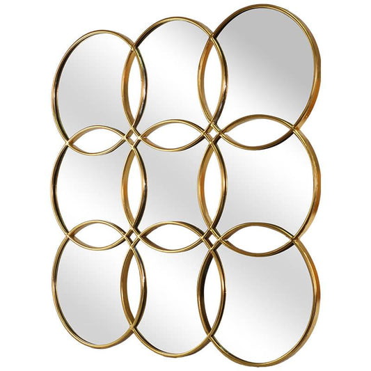 Luxe Gold Circle Cluster Mirror