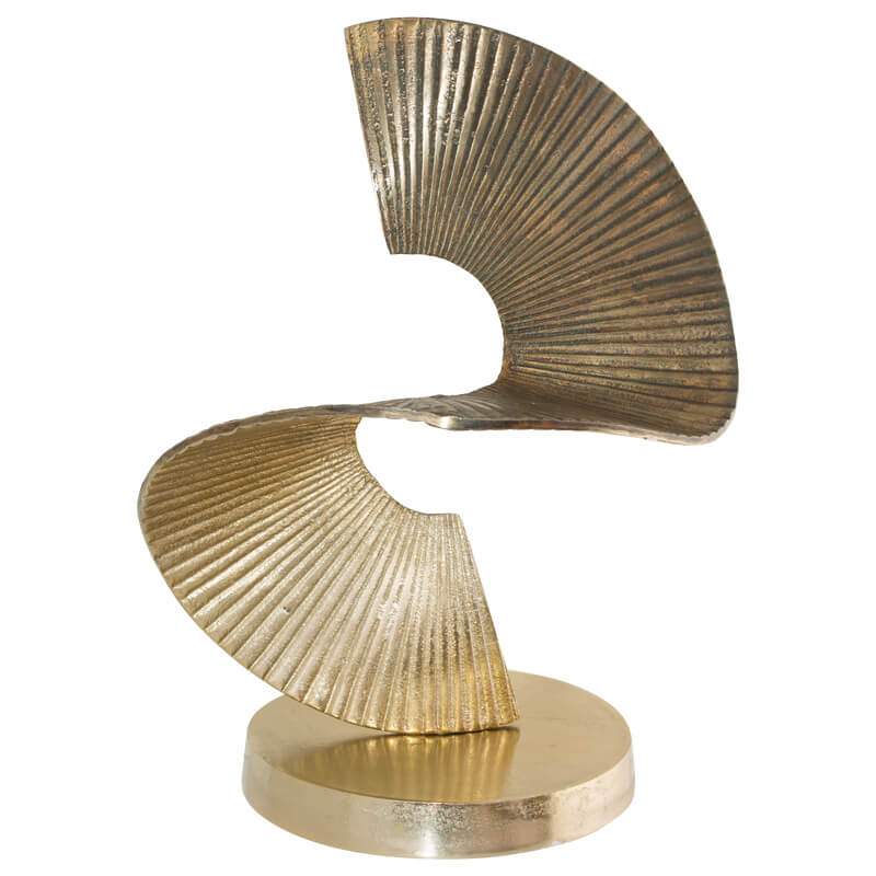 Radiant Spiral Brass Sculpture