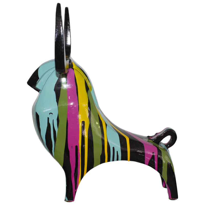 Graffiti Bull with Horns Figurine