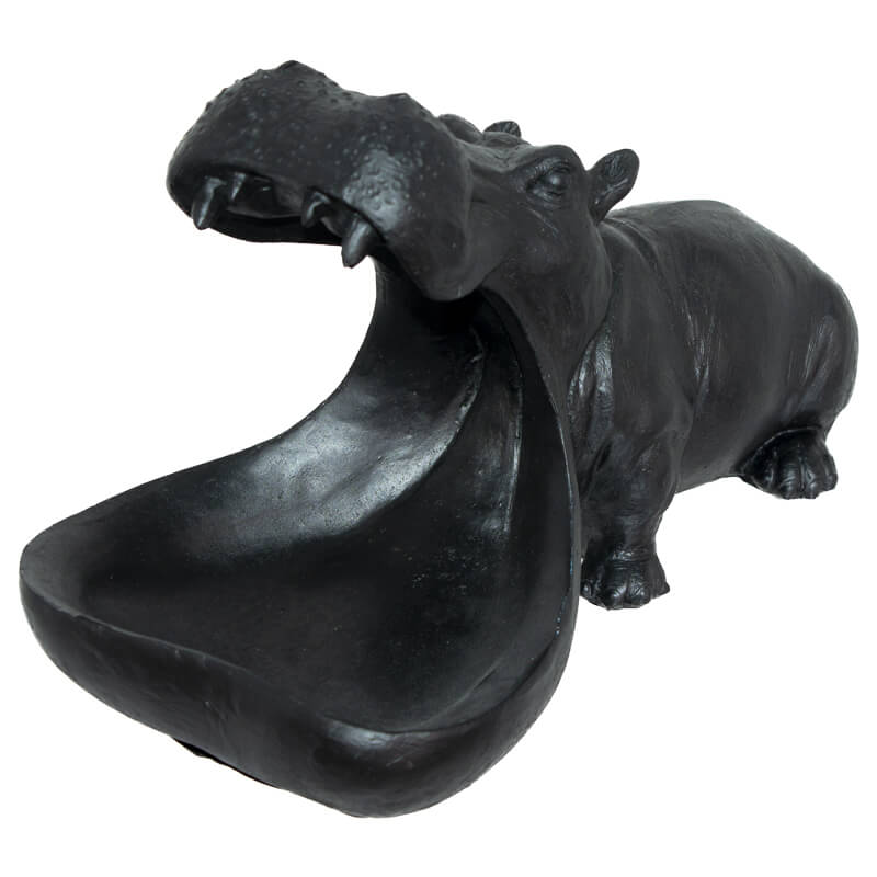 Mouth Open Hippo Display Decor - Carly Thella Interior