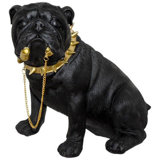 Bulldog with Gold Chain Figurine