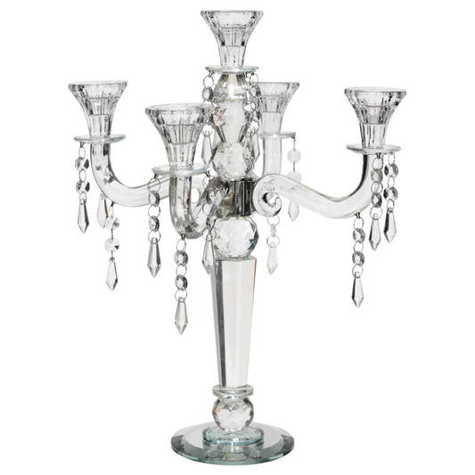 Venetian Crystal 5 Arm Candelabra