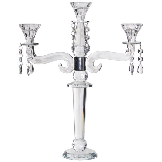 Zhang Crystal 3 Arm Candelabra