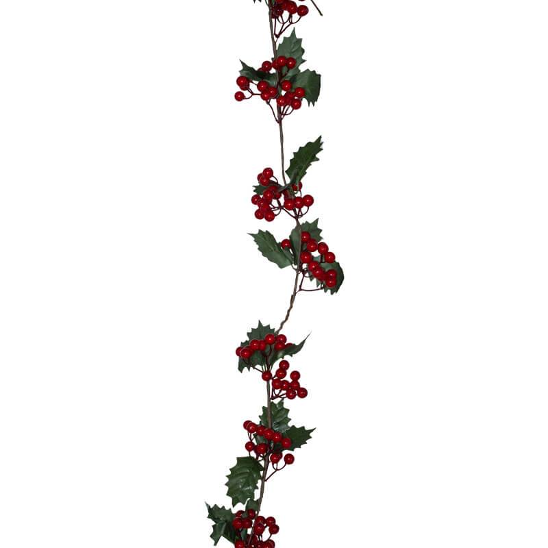 Red Cherry Bush with Leaves - Festive Season Decor